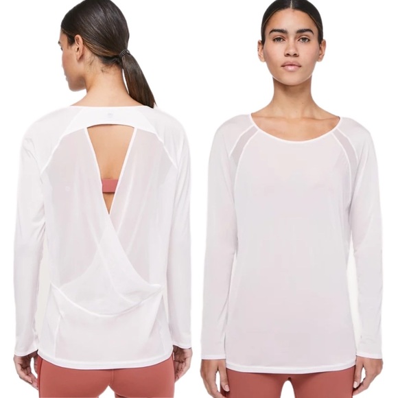 lululemon athletica Tops - Lululemon If Youre Lucky Long Sleeve Tee White
